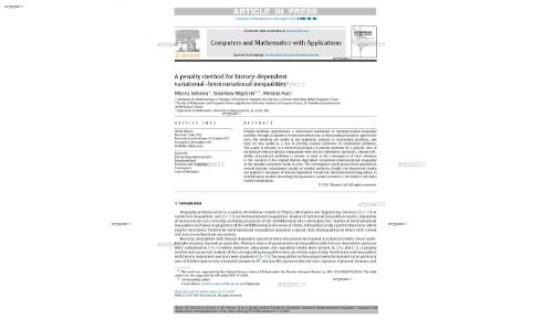 A penalty method for history-dependent variational–hemivariational inequalities✩